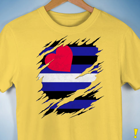 Leather Pride Flag Ripped Reveal Premium Unisex T-Shirt